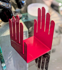 Vintage 1970s Spectrum/DIV. Designs Hands Theme Red Metal Bookends Rare Color picture