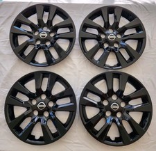 Set Of 4 BLACK Hubcaps Wheelcovers FITS 2007 - 2018 Altima 16