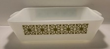 Vintage Pyrex Verde Green Print 0503 Casserole Dish 1 1/2 quart  - VG Condition picture