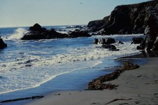 1978 Ektachrome 35mm Slide, Cambria California, Rocky Shoreline Kodak beach picture