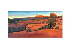 Original Western Landscape Painting Sedona Sunset Signed 12x24 Impressionist  picture
