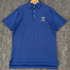Peter Millar US Open Pebble Beach Summer Comfort Polo Mens Small Blue Striped picture