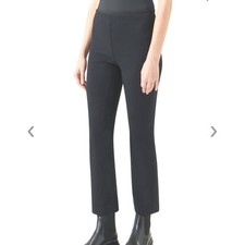 Akris Punto Black Cindy Stretch Jersey Bootcut Pants Size 6 Side Zip Trousers picture