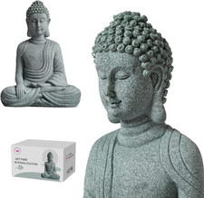 Meditating Buddha Statue, Natural Stone, Zen Decor for Home or Tank picture