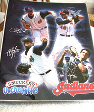 CLEVELAND INDIANS/GUARDIANS BINDER, NOTEBOOK, SMUCKERS UNCRUSTABLES LOGO, RARE picture