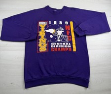 Vtg Trench Minnesota Vikings Crewneck Sweatshirt Division Champions 80s USA L picture