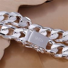 Pulsera de plata de ley 925 fina para hombre y mujer, joy... picture