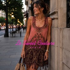 ZARA WOMAN NWT SS26 LIMITED EDITION BEADED TIE-DYE PRINT DRESS 1377/121/330 picture