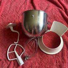 Vintage KitchenAid Hobart 5 Qt. Tin Steel Bowl Model G & K5-A  + 4 Attachments picture