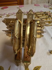 Estate Lot of 14 Vintage Hollywood Regency Solid Brass Cabinet / Furniture Pulls picture