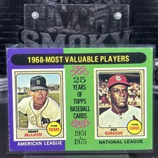 1975 Topps Mini - Most Valuable Players Bob Gibson, Denny McLain #206 picture