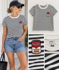Uniqlo SPRZ NY Andy Warhol Campbell’s Soup Stripe T Shirt Womens S picture