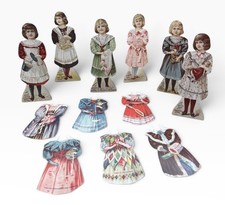 1896 Diamond Dyes Paper Dolls Complete Set 6 Dolls 6 Dresses Victorian Advert. picture