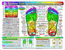 Rainbow® FOOT Reflexology/Acupressure Massage CHART/Sm Poster/Lg Card-InnerLight picture