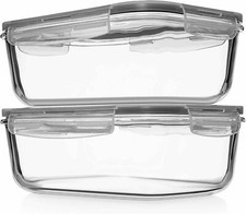 Set of 2 63 Oz, Large Glass Food Storage Container with Airtight Lid,  Razab picture