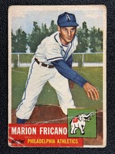 Vintage 1953 TOPPS #199 MARION FRICANO Philadelphia Athletics Low Grade Creases picture