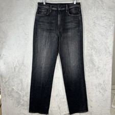 Mother The Rambler Zip Heel Jeans Womens Size 33 Keep It Sharp Washed Black picture