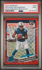 2023 Panini Donruss #343 Anthony Richardson Optic Preview-Red Wave PSA 9 picture