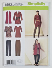 Simplicity Sewing Pattern 1593 Misses Slim Pants Tunic Vest Jacket Size 10-18 picture