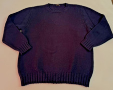 Malo Chunky 100% Cashmere Men's Navy Blue Crew Neck Sweater SZ 56/XXL picture