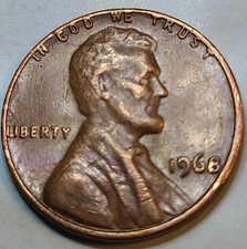 1968 RARE Lincoln penny copper coin NO MINT MARK ERROR ON RIM picture