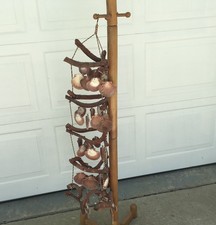 Vtg Driftwood Scalloped Seashell Wind Chime,Beach Decor,Natural Decor,Gifts 48” picture