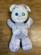 VTG 1989 Mattel PJ Sparkles Sparklin Plush Purple Bear Doll picture