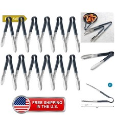 534583 9-Inch Utility Spring Tongs, Stainless Steel, Vinyl Coated, Set of 12,... picture