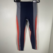 Athleta Crest Colorblock Tight Leggings Women's Small Navy Red Gray Yoga picture