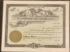 Keystone Oil Company Early 1900's Unissued Stock Certificate - Arizona Territory picture