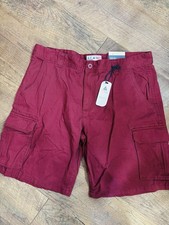Men's Alamo Red Cargo Shorts Size 38 100% Cotton New with Tags picture