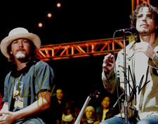 CHRIS CORNELL + EDDIE VEDDER Signed Autographed Photo+COA Soundgarden Audioslave picture