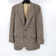 VTG The Andover Shop Sport Coat Mens 38 Tweed Windowpane Check jacket 3 button picture