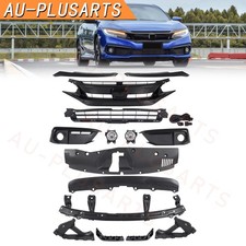 15pc Front Upper Lower Mesh Grille Fog Lamps Brackets For Honda CIVIC 2019-2021 picture