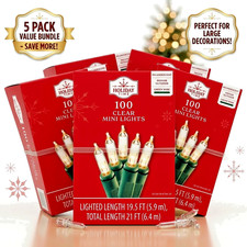 Holiday T 100-Count Clear Incandescent Mini Christmas Lights with Green Wire 21' picture