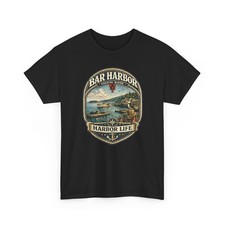 Bar Harbor Maine Harbor Life T-Shirt Coastal Nautical Travel Vintage Graphic Tee picture