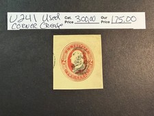 US Scott # U 241  Used corner crease  Cut Square    SCV $ 300.00 picture