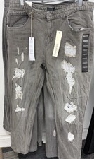 Reason Brand Men's black  Distressed Skinny Jeans Size 34x32 picture