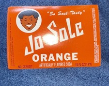 Vintage soda pop bottle label JO SOLE ORANGE 16oz OJ Simpson pictured Buffalo NY picture