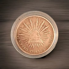 1898 Zs Un Peso Mexico Second Republic 1 Peso Zacatecas Mint Silver Coin picture