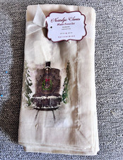 Pottery Barn Nostalgic Santa Winter Forest Napkins Set of 4 16x18 Cotton picture