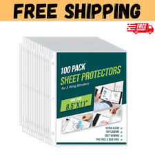 100 Pack Sheet Protectors 8.5 x11 Inch Clear Page Protectors for 3 Ring Binder picture