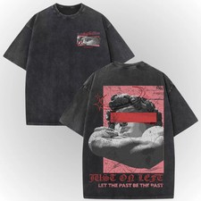 Gothic Statue T-Shirt, Vintage Acid Wash Graphic Tee, Y2K Grunge Streetwear picture