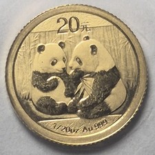 2009 1/20 oz .999 GOLD 20Y CHINA PANDAS OGP eb99 picture