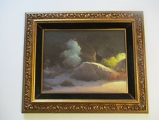 VINTAGE EARL DANIELS LANDSCAPE OIL PAINTING IMPRESSIONISM DESERT BLOOM BRUSH picture