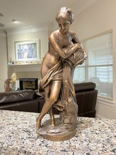 Authentic Heavy Bronze Sculpture Statue By Petrov Lady Russian Museum Quality picture