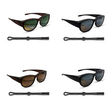 proSPORT Polarized Fit-Over Sunglasses + Strap, Wrap Shades for Fishing Driving picture