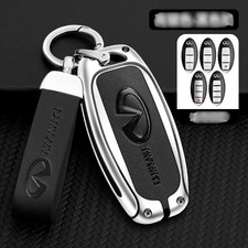 New Metal Key Fob Silver Shell Case For INFINITI Q50 Q60 QX50 QX55 QX60  picture