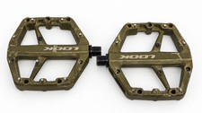 LOOK Trail Roc Flat Platform Pedals – MTB Gravel Bike – Olive/Gold – Used metal picture