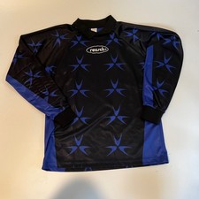 Vintage Reusch Goalkeeper Jersey Mens Medium Black Blue Long Sleeve Soccer Shirt picture